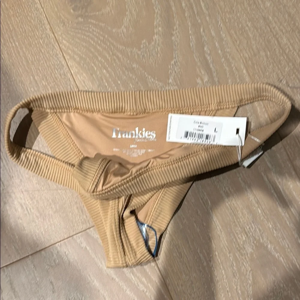 Tan Ribbed Bikini Bottom - Picture 2 of 3